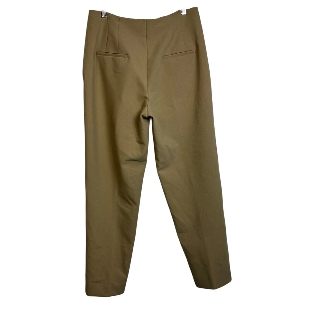 ZARA Womens Camel Tan High Waisted Pleated Tapered‎ Dress Pants Size 8 EUR 40